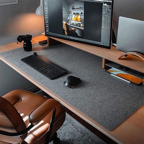 amazoncom nordik large felt desk mat charcoal