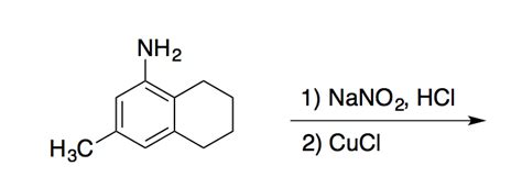 Solved NH2 1) NaNO2, HCl 2) CuCl H3C | Chegg.com