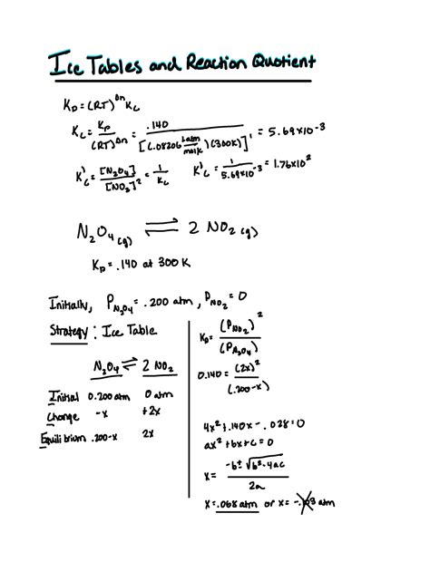 Outline 2 Equilibrium Concentrations Using Ice Tables Reaction