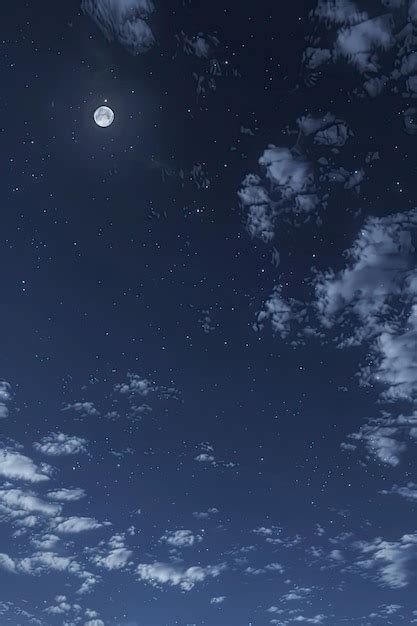 Premium Photo | Night sky with moon and clouds night sky with moon and cloud