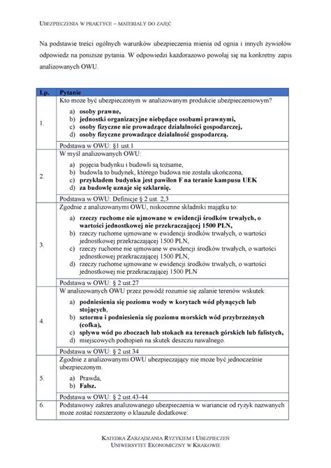 2 OWU Zadania Notatki z wykładu Na podstawie treści ogólnych