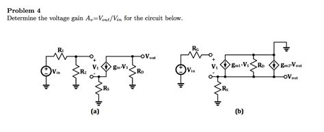 Solved Determine The Voltage Gain A Upsilon V Out V In For