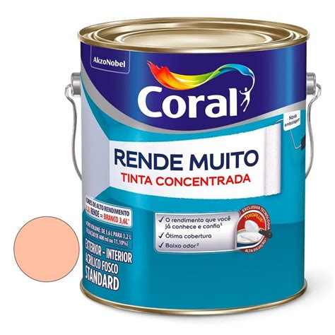 Tinta Acrílica Rende Muito Fosco 3 6L Pêssego CORAL REF 5202217