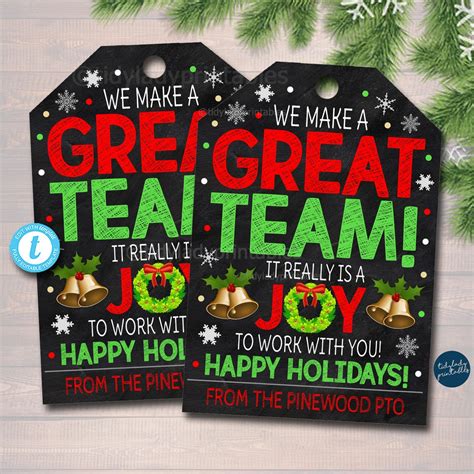 Christmas We Make A Great Team Christmas Holiday Appreciation T Tag