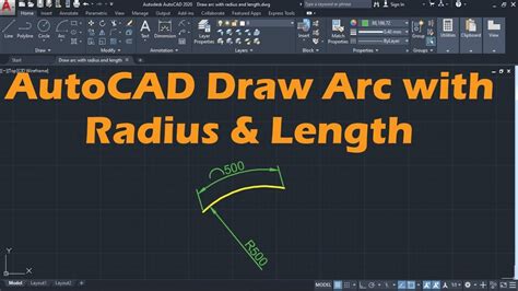 Autocad Draw Arc With Radius And Length Youtube