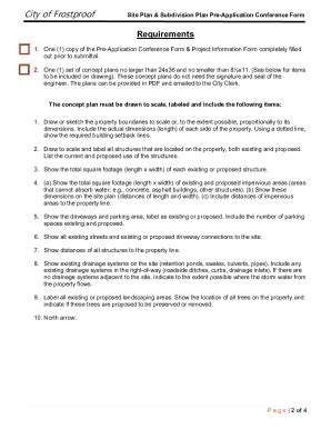 Fillable Online Site Plan And Subdivision Plan Pre Application