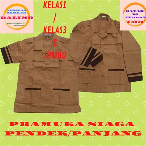 Jual BAJU PRAMUKA SIAGA PENDEK DAN PANJANG SERAGAM SEKOLAH SERAGAM