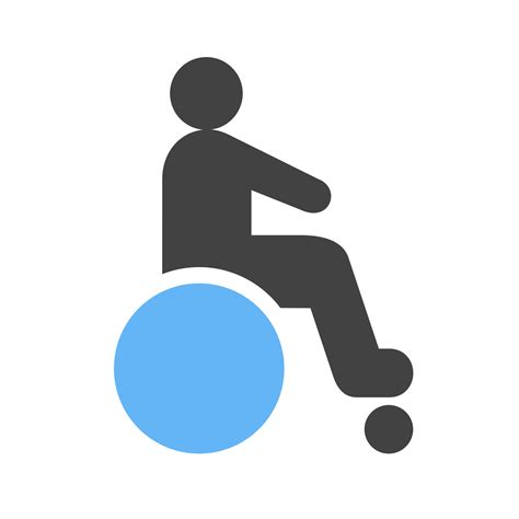 Disabled Person Glyph Blue And Black Icon Vector Art At Vecteezy