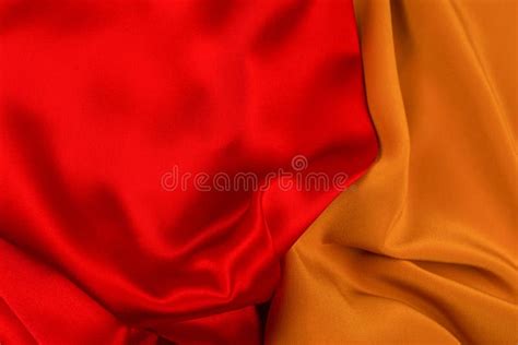 Red And Orange Silk Or Satin Luxury Fabric Texture Can Use As Abstract