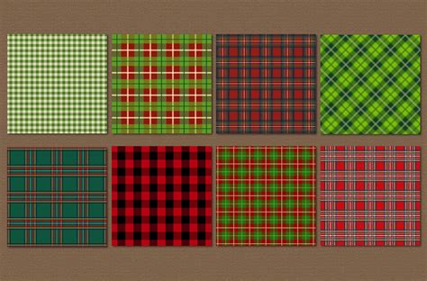 Christmas Plaid Scrapbook Paper Design Cuts