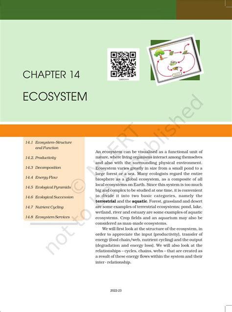 NCERT Book For Class 12 Biology Chapter 14 Ecosystem IndCareer Docs