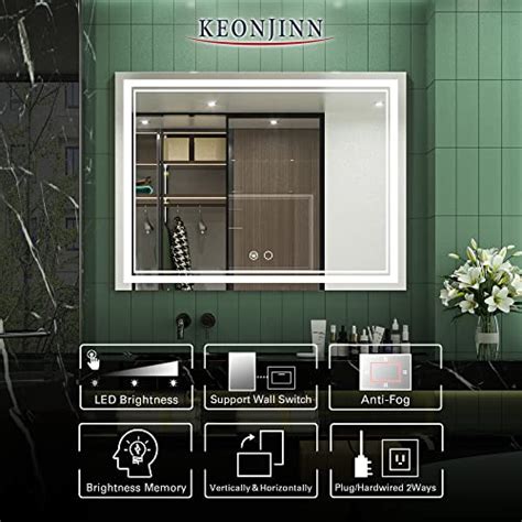 Keonjinn Led Bathroom Mirror With Lights X Inch Led Vanity