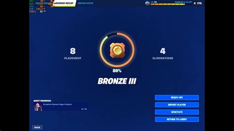 Fortnite Ranked Is Here Ended Up 8th In This Match With Bronze III 69