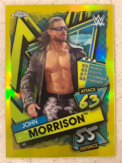 John Morrison Topps Chrome Wwe Slam Attax Yellow Refractor D