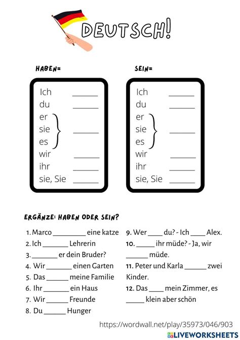 Haben Oder Sein Clodeli Live Worksheets