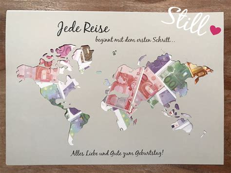 Geldgeschenk Weltkarte Jede Reise Geburtstag Etsy De