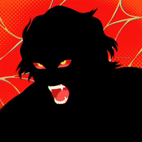 Silhouette Solo 1boy Open Mouth Fangs Male Focus Yellow Eyes Illustration Images