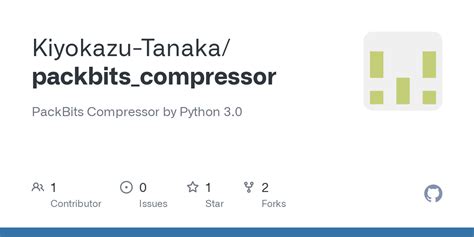 GitHub Kiyokazu Tanaka Packbits Compressor PackBits Compressor By