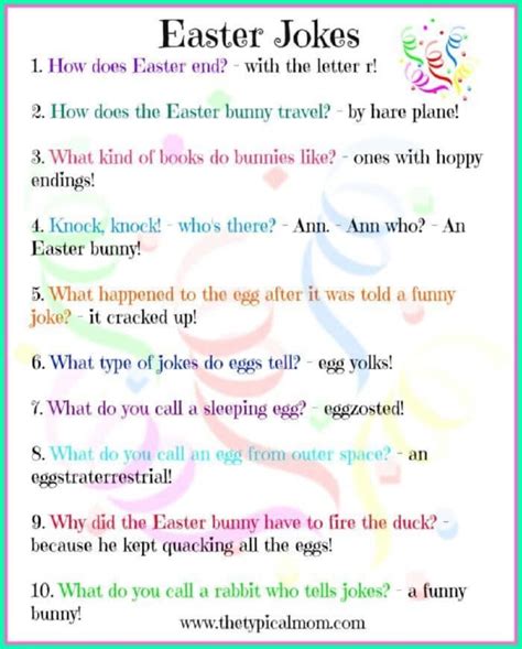 Printable Free Easter Jokes For Kids Kids Easter Jokes