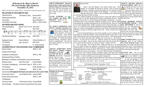 Our Current Bulletin - St. Mary's Episcopal Church