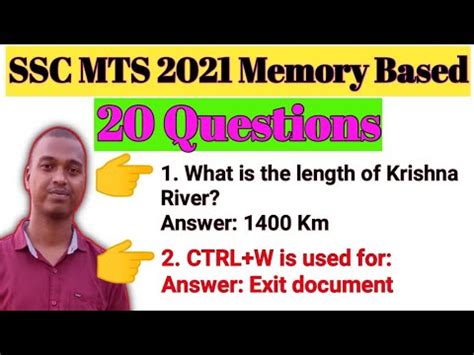 Ssc Mts Exam Memory Based Question Paper With Answer Key Held On