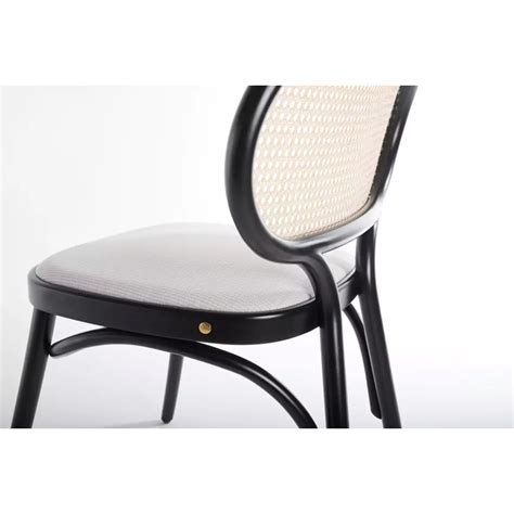 Thonet Sedia Bodystuhl Faggio Laccato Nero Seduta Imbottita LONGHO