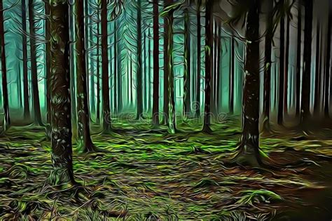 Scary Forest - Art Collection Stock Photo - Image of effect, hand ...