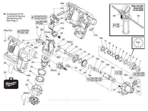 Milwaukee 2612-22 Milwaukee Cordless M18 SDS Rotary Hammer Parts Parts Diagram for Parts List 1