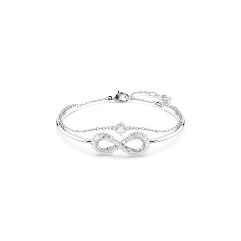 Swarovski Hyperbola Bangle Infinity White Rhodium Plated By