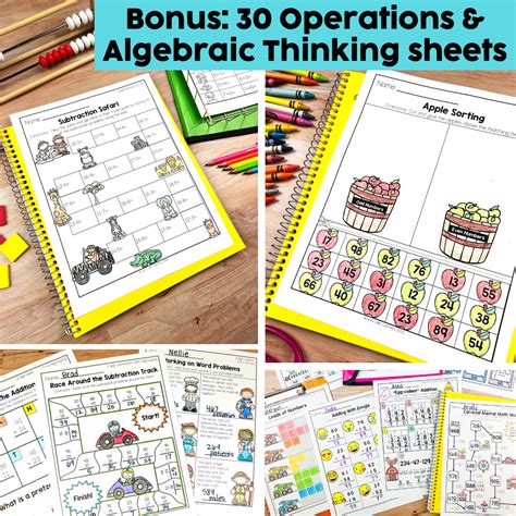 2nd Grade Math Worksheets Bundle Printable And Digital Lucky Little