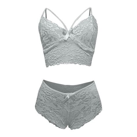 Mode femmes Sexy Lingerie Corset dentelle Floral Bralette soutien gorge deux pièces sous