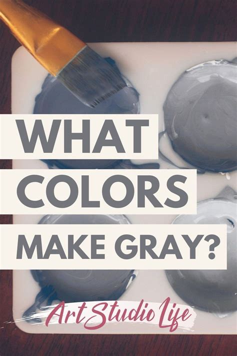 The Words What Colors Make Gray Are In Front Of Three Paintbrushes On