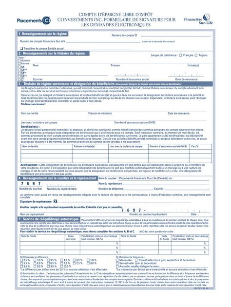 Fillable Online Financire SunLife CI Investments Fax Email Print