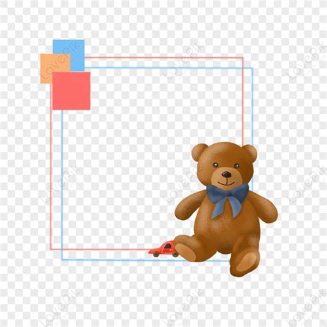 Childrens Day Bear Border, Bear Cartoon, Bear Vector, Bear Teddy PNG ...