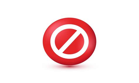 Illustration Icon 3d Red Ban Wrong Sign Interface Isolated On