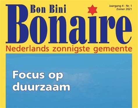 Nieuwe Bon Bini Bonaire Legt De Focus Op Verduurzaming Bonairenu