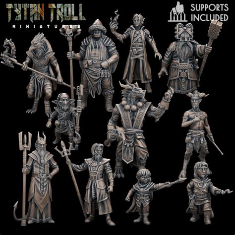 3D Printable DnD Heroes Mages Male Bundle Pre Supported By TytanTroll