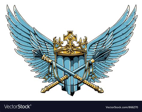 Vintage Crest With Wings Royalty Free Vector Image