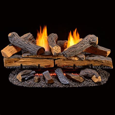 Duluth Forge Ventless Natural Gas Log Set 30 In Split Red Oak Manual Control Factory Buys