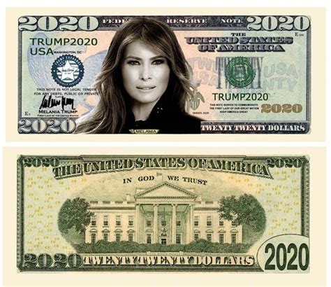 Melania Trump 2020 Re-Election Presidential Dollar Bill – Limited ...