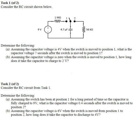 [solved] Task 1 Of 2 Consider The Rc Circuit Shown Belo