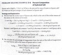 Answered: PROBLEM-SOLVING EXAMPLE 3-6 Percent Composition of Hydrated Salt Epsom salt is MgSO4-7 ...