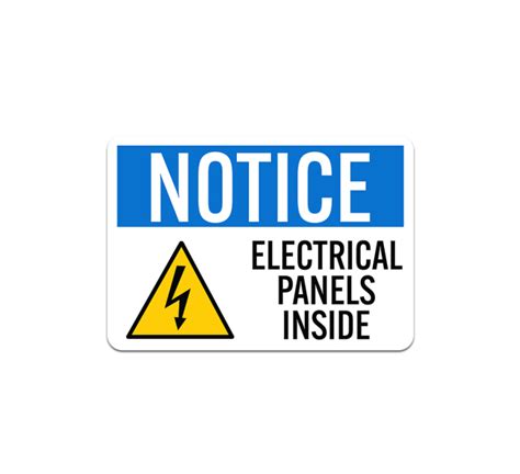 Osha Electrical Panels Inside Plastic Sign