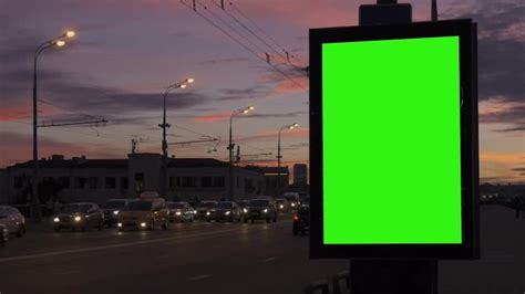 Green Screen Billboard During Sunset Stock Video Motion Array