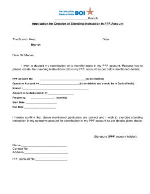 Fillable Online Standing Instruction Form Fax Email Print Pdffiller