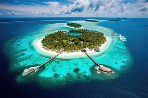 Premium Ai Image Small Island In Maldives With Few Palm Trees And