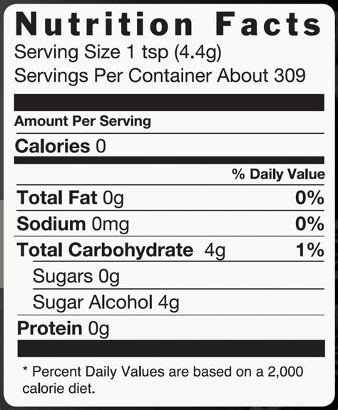 Thm Sweetener Conversion Chart