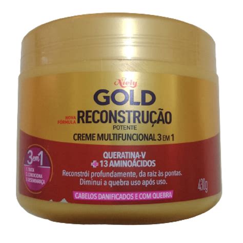 Creme Multifuncional 3 Em 1 Niely Gold Reconstrução Potente Queratina V