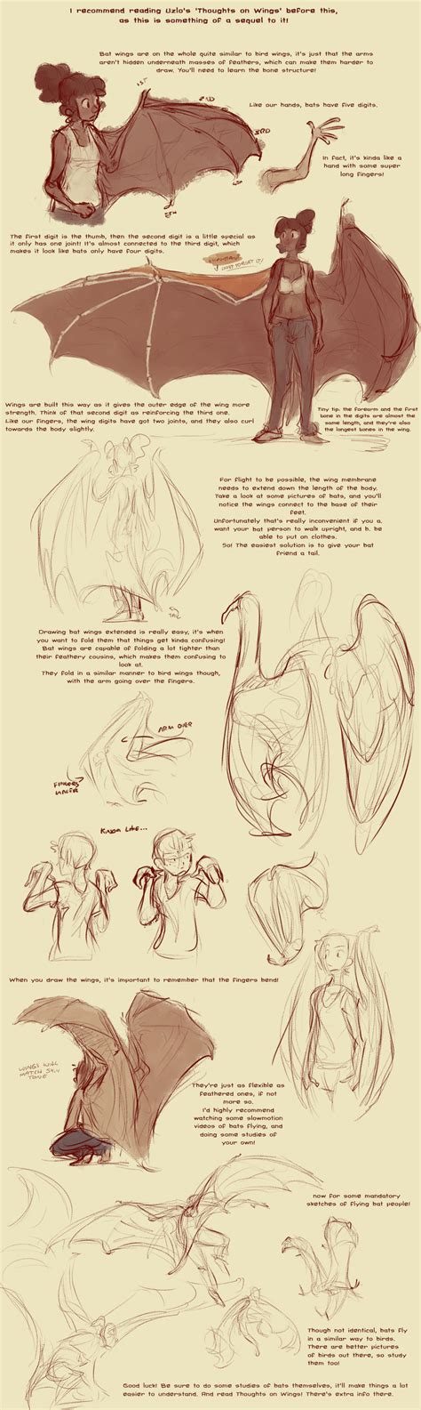 Bat Wing Tutorial by Harrie | Art reference poses, Drawing people, Sketches