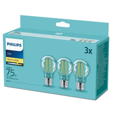 SET 3x LED Glühbirne Philips E27 8 5W 230V 2700K Beleuchtung de